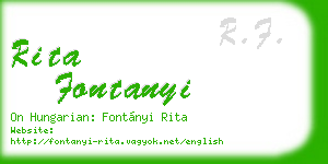 rita fontanyi business card
